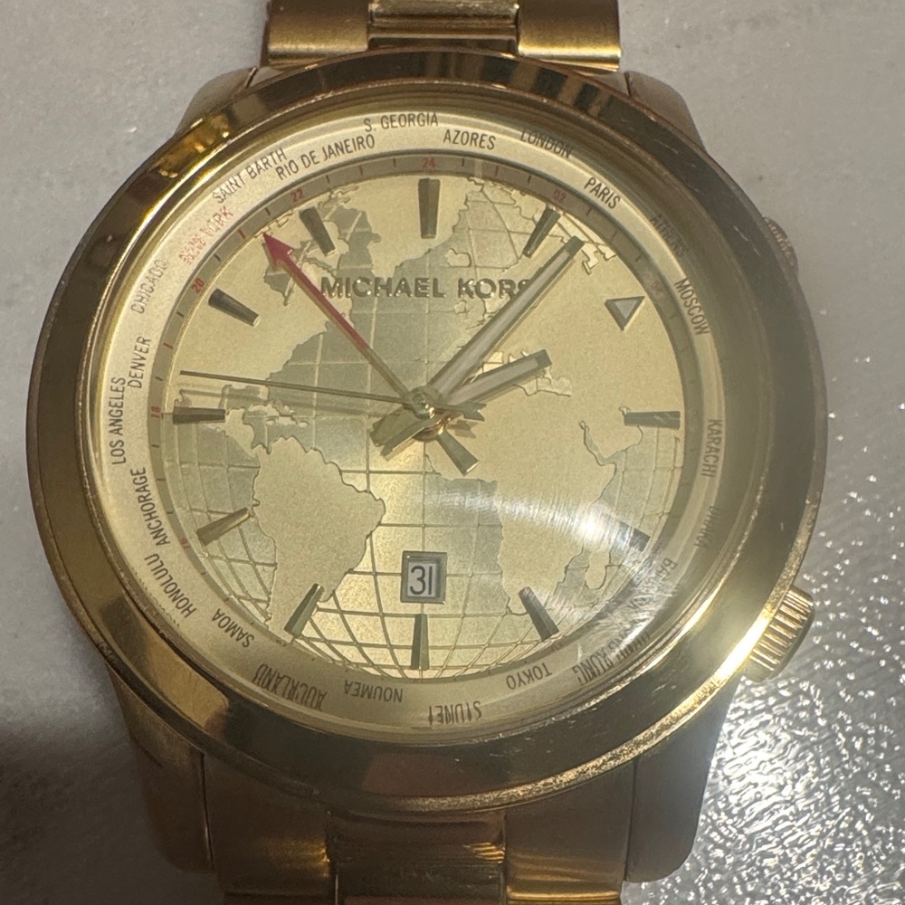 Michael Kors Gold Map Dial Watch